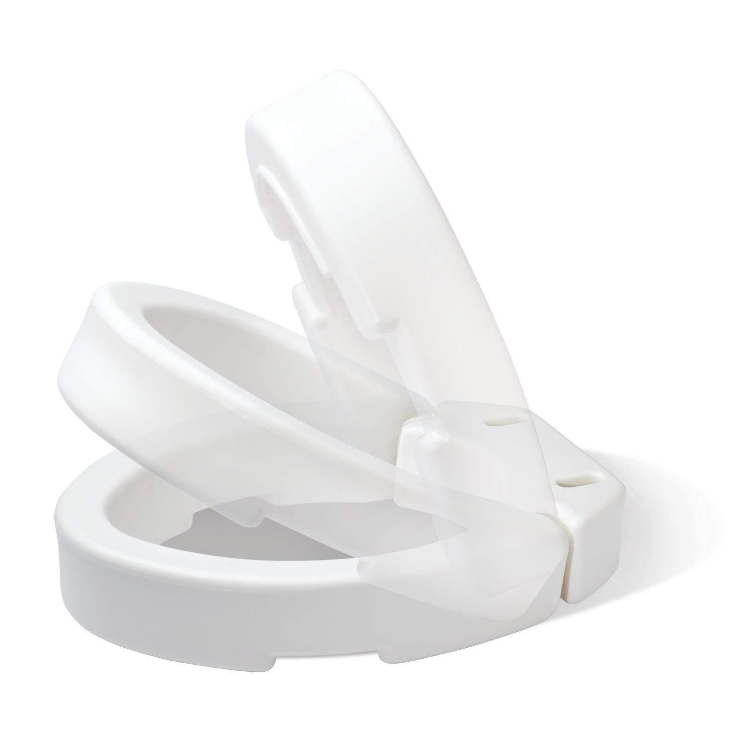Carex Elongated Hinged Toilet Seat Riser - Adds 3.5 Inches of Toilet Lift - Senior.com Toilet Seat Risers